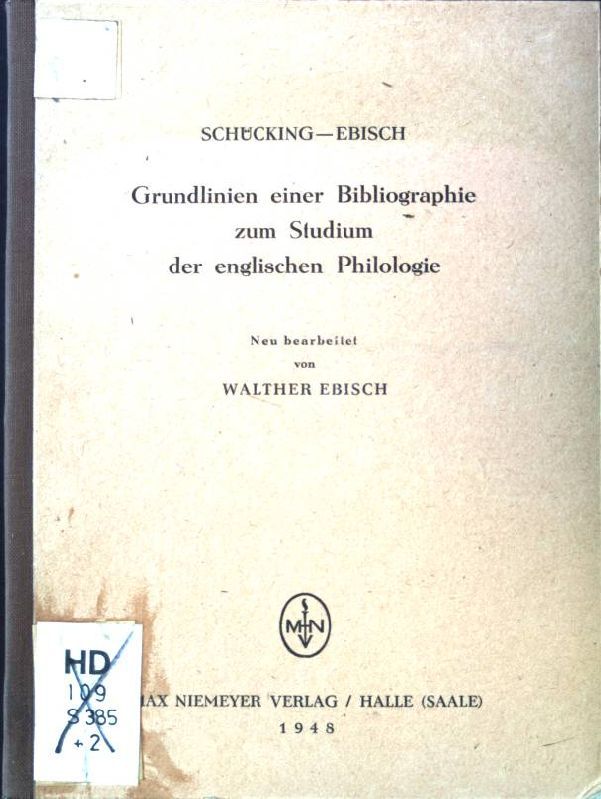 Grundlinien einer Bibliographie zum Studium der englischen Philologie