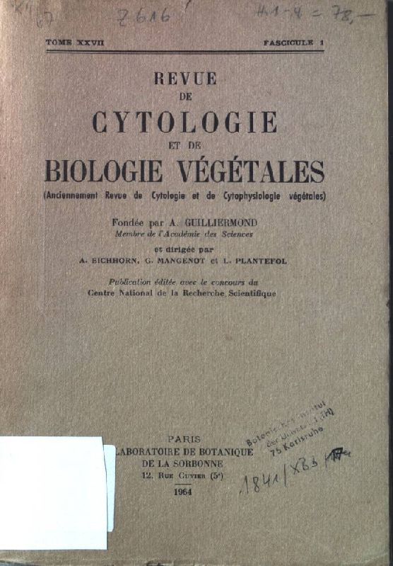 Revue de cytologie et de biologie végétales