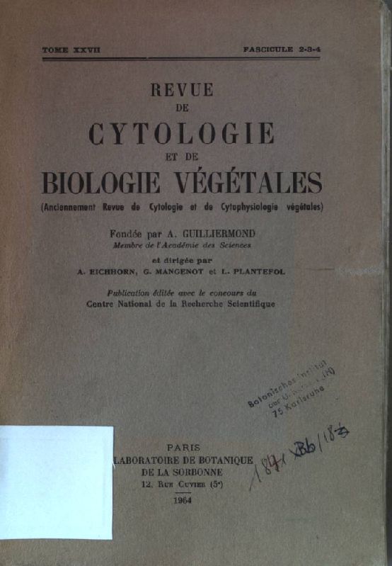 Revue de cytologie et de biologie végétales