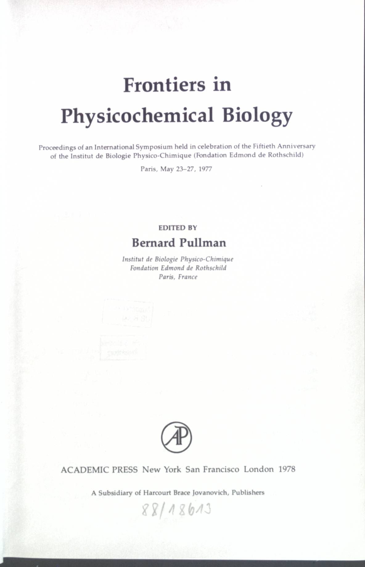 Frontiers in Physicochemical Biology