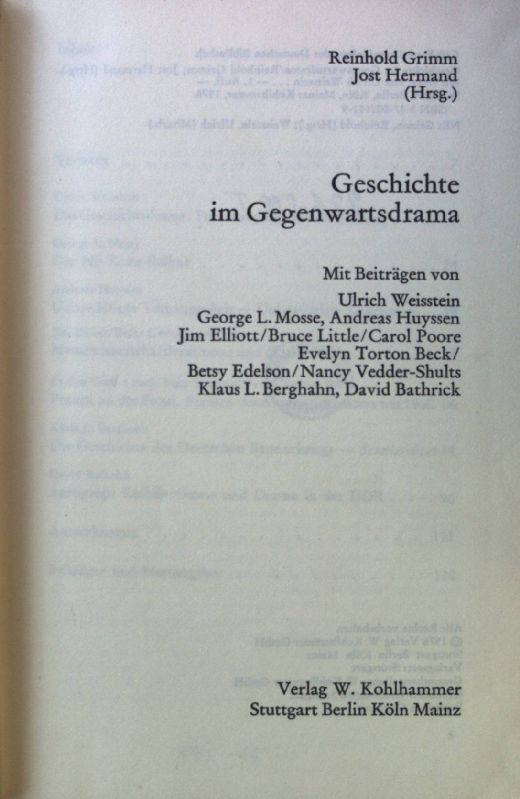 Geschichte im Gegenwartsdrama