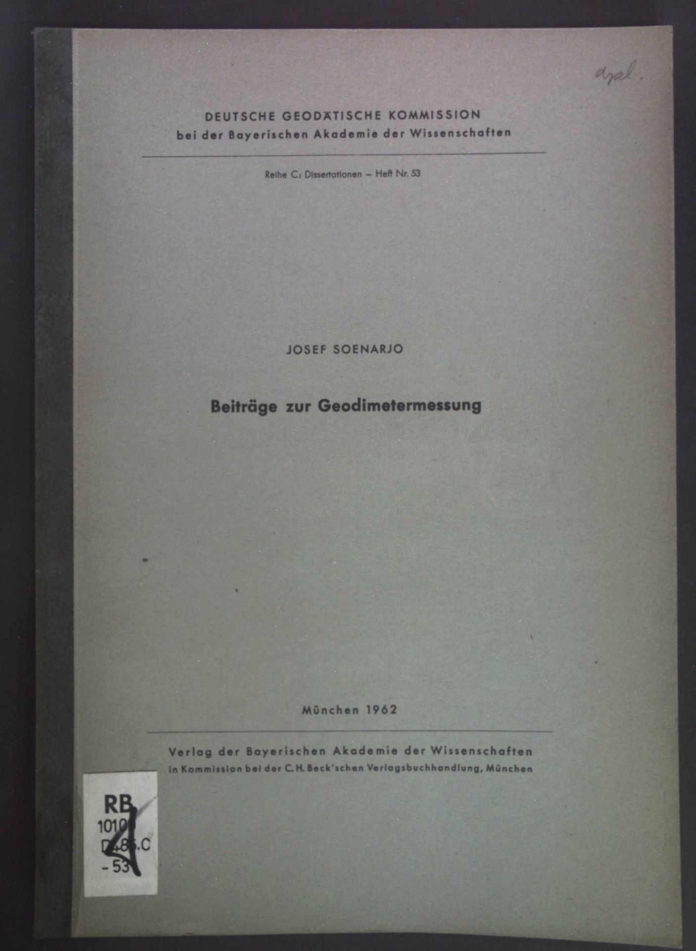Beiträge zur Geodimetermessung
