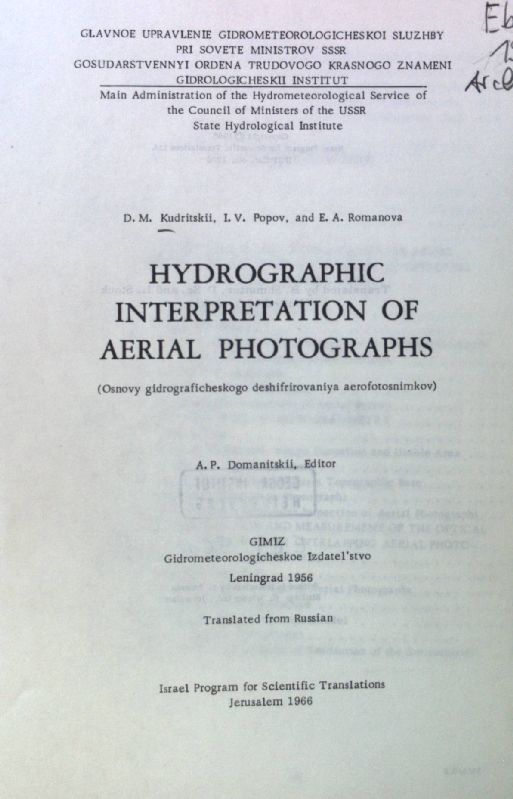Hydrographic Interpretation of Aerial Photographs