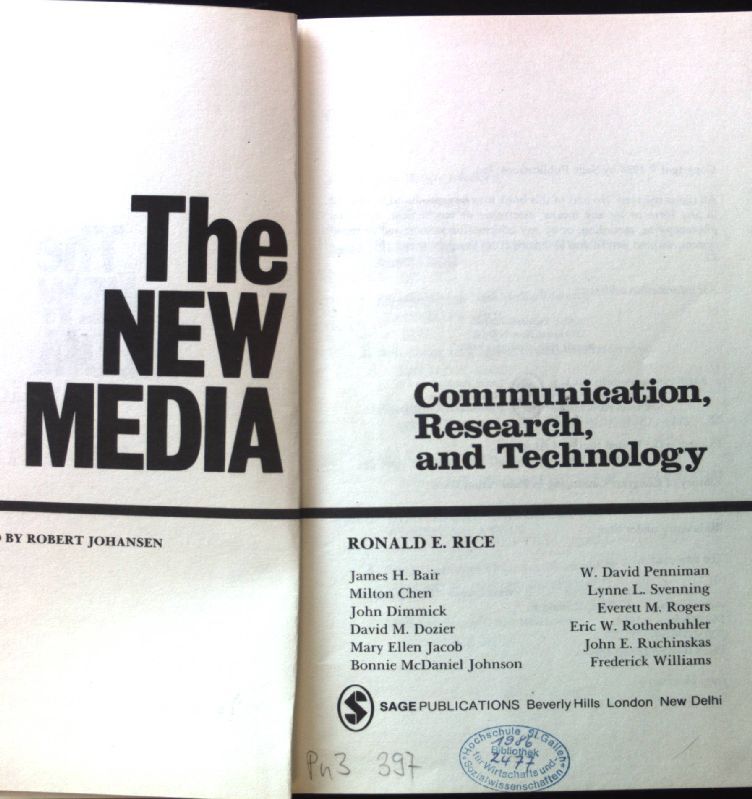 The New Media: Communication, Research, and Technology