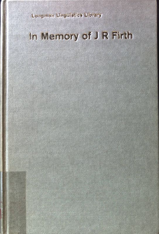 In Memory of J.R. Firth