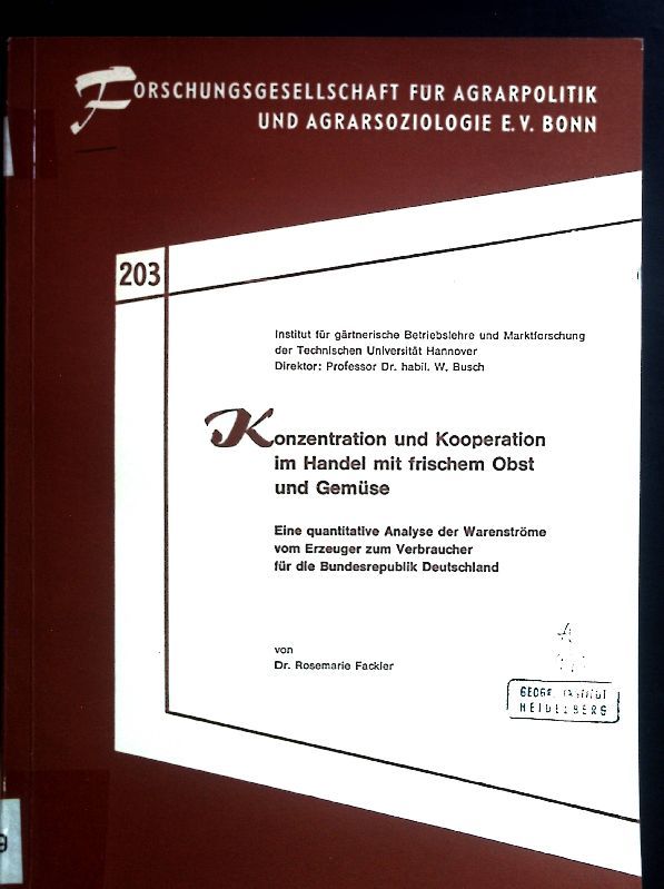 Konzentration und Kooperation im Handel mit frischem Obst und Gemüse