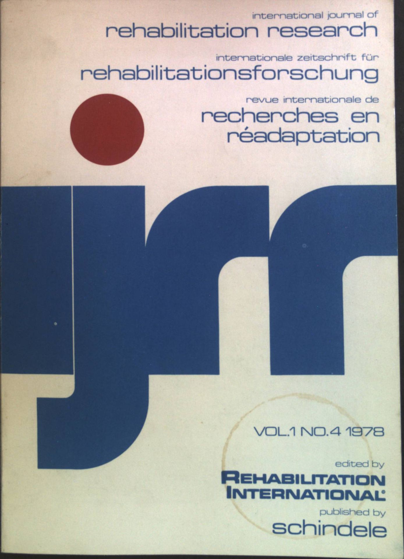 Changing attitudes of parents : in - Rehabilitation Research, Vol 1 Nr. 4, 1978
