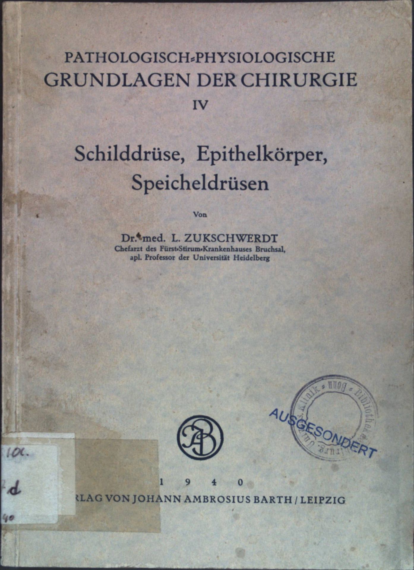 Schilddrüse, Epithelkörper, Speicheldrüsen