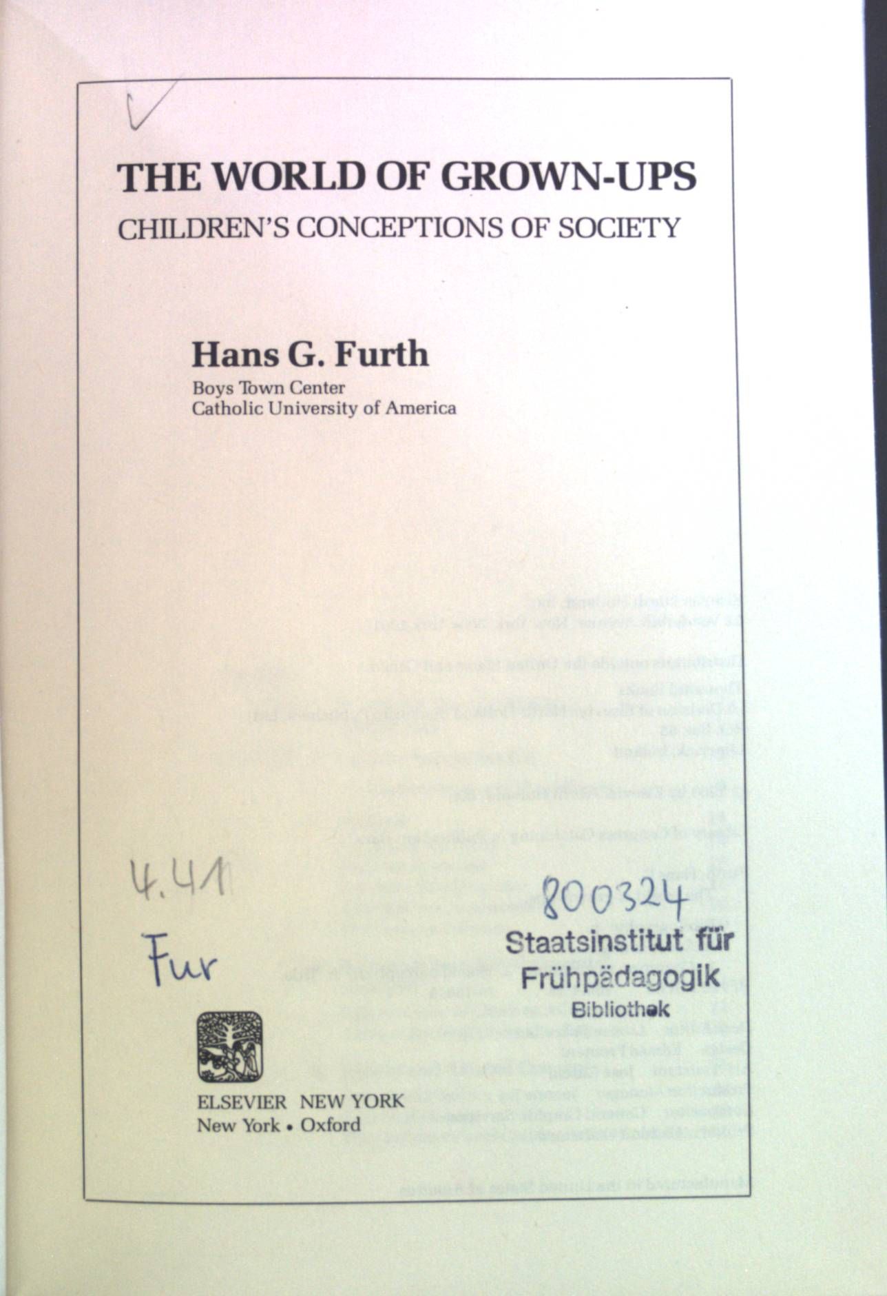 The World of Grown-Ups- Children's Conceptions of Society