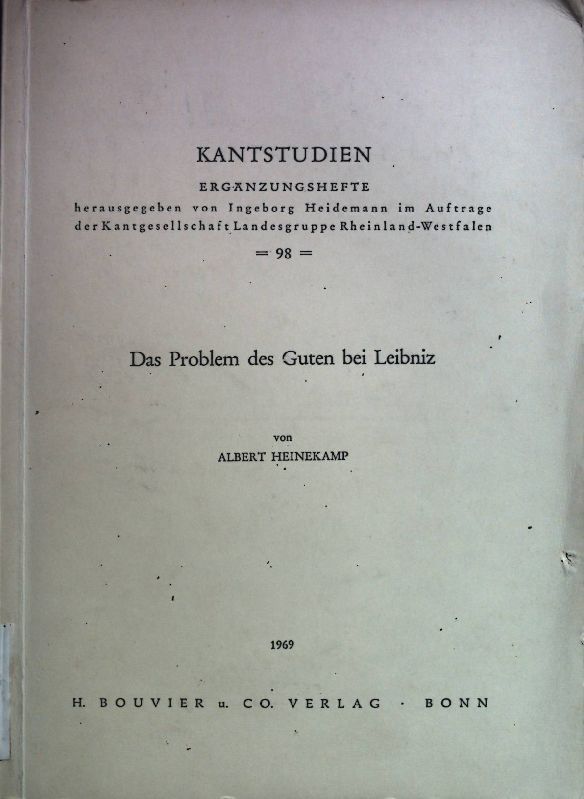 Das Problem des Guten bei Leibniz