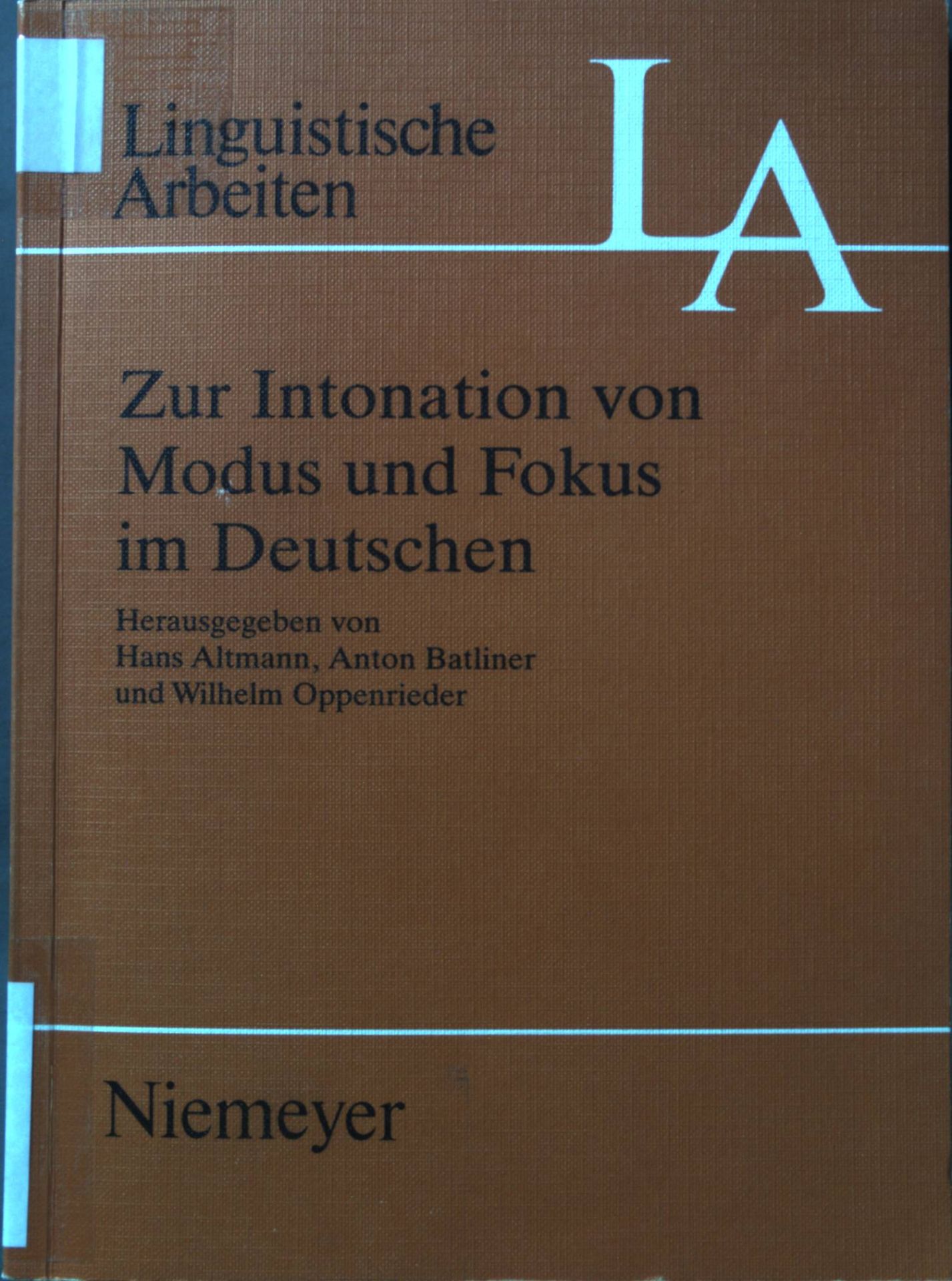 Zur Intonation von Modus und Fokus im Deutschen