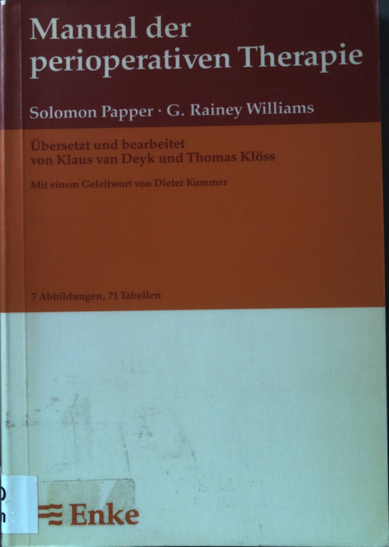 Manual der perioperativen Therapie