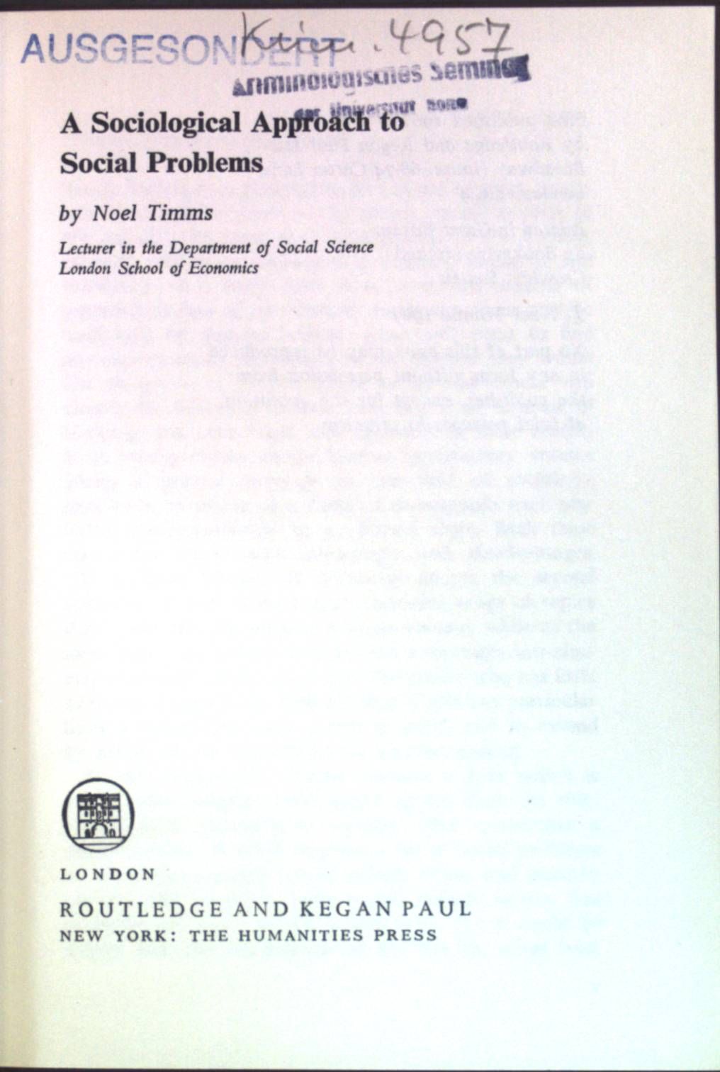 A Sociological Approach to Social Problems