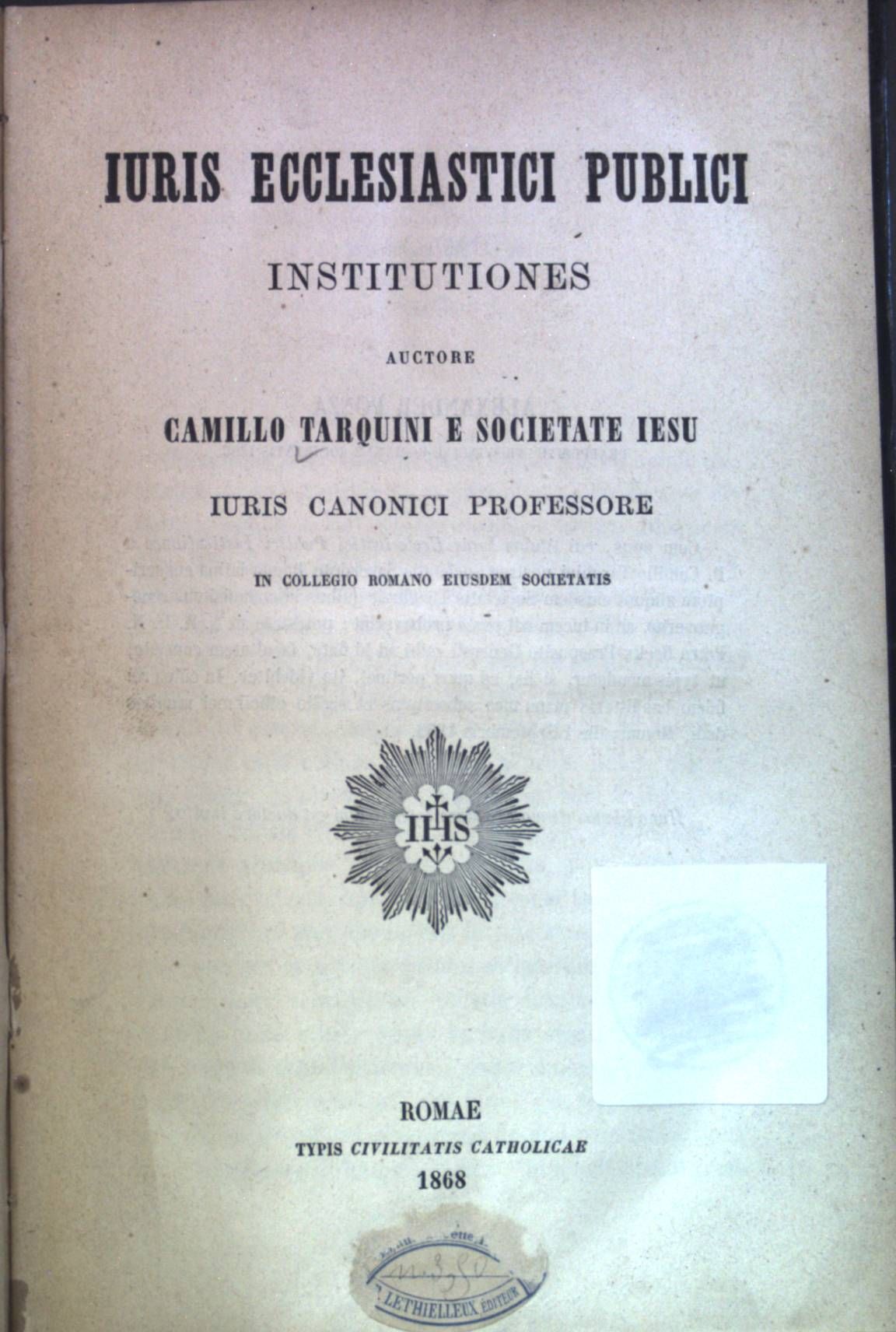 Iuris Ecclesiastici Publici Institutiones