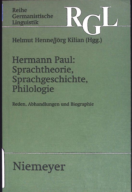 hermann Jörg: Sprachtheorie, Sprachgeschichte, Philologie : Reden, Abhandlungen und Biographie