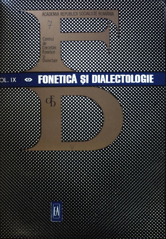 Influenta dacoromanei asupra foneticii dialectului meglenoroman. - in: Fonetica si Dialectologie