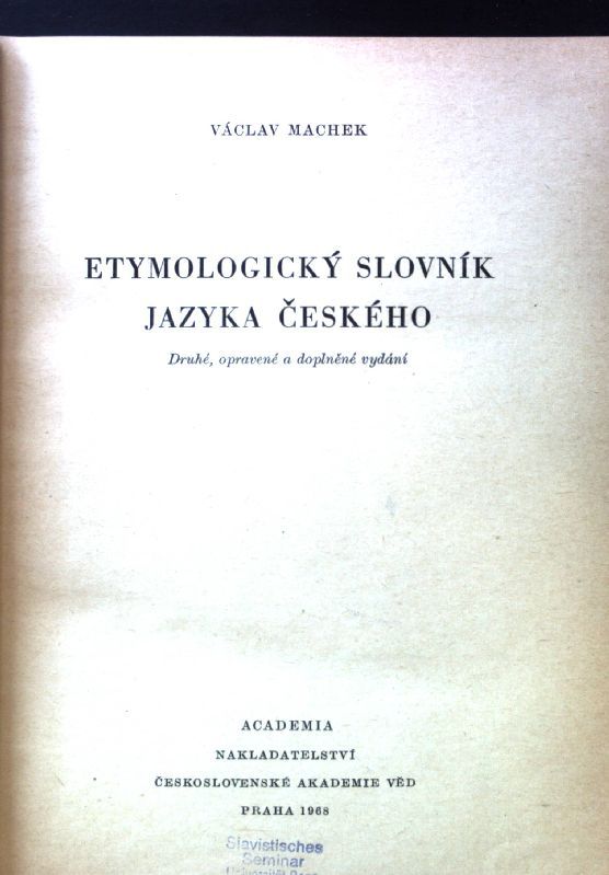 Etymologicky slovnik jazyka ceskeho