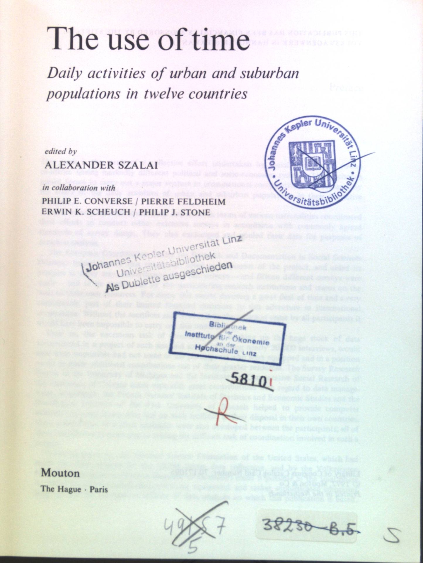 The use of time, Daily activities of urban and suburban populations in twelve countries