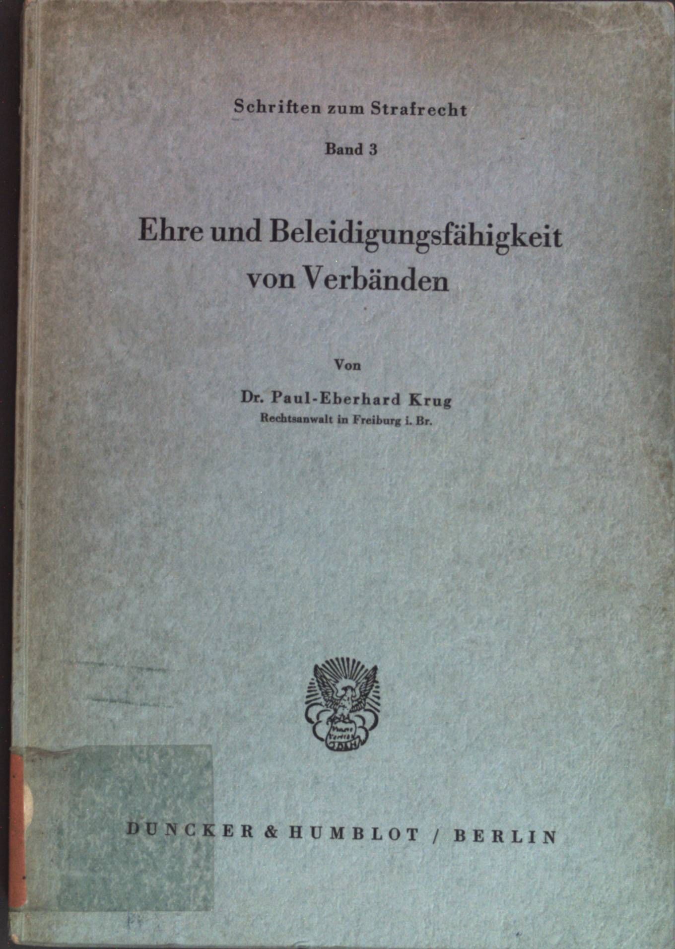 Ehre und Beleidigungsfähigkeit von Verbänden