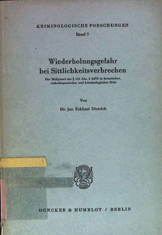 Wiederholungsgefahr bei Sittlichkeitsverbrechen