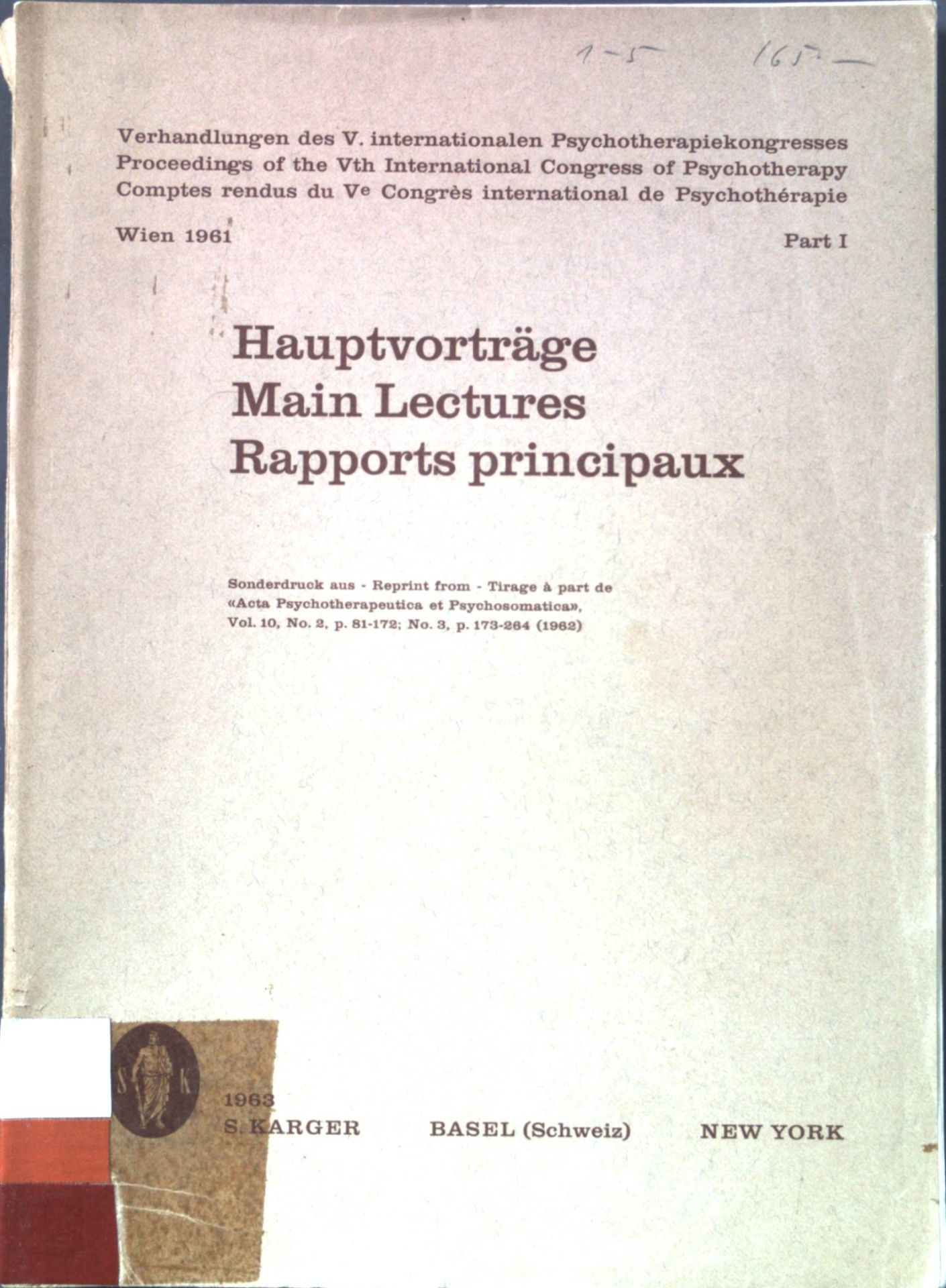 Hauptvorträge: main Lectures, Rapports principaux