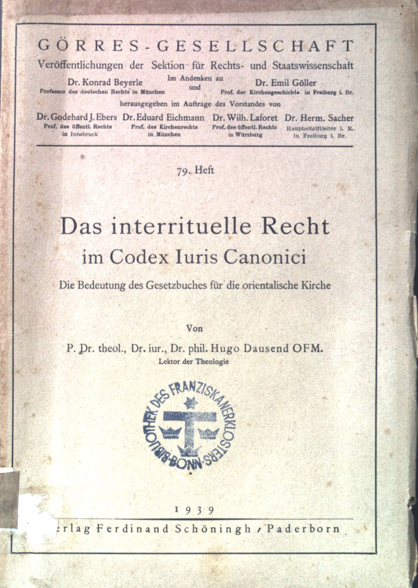 Das interrituelle Recht im Codex Iuris Canonici: die Bedeutung des Gestzbuches für die oreintalische Kirche