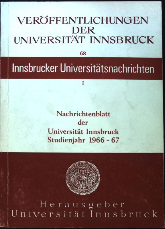 Nachrichtenblatt der Universität Innsbruck: Studienjahr 1966-67
