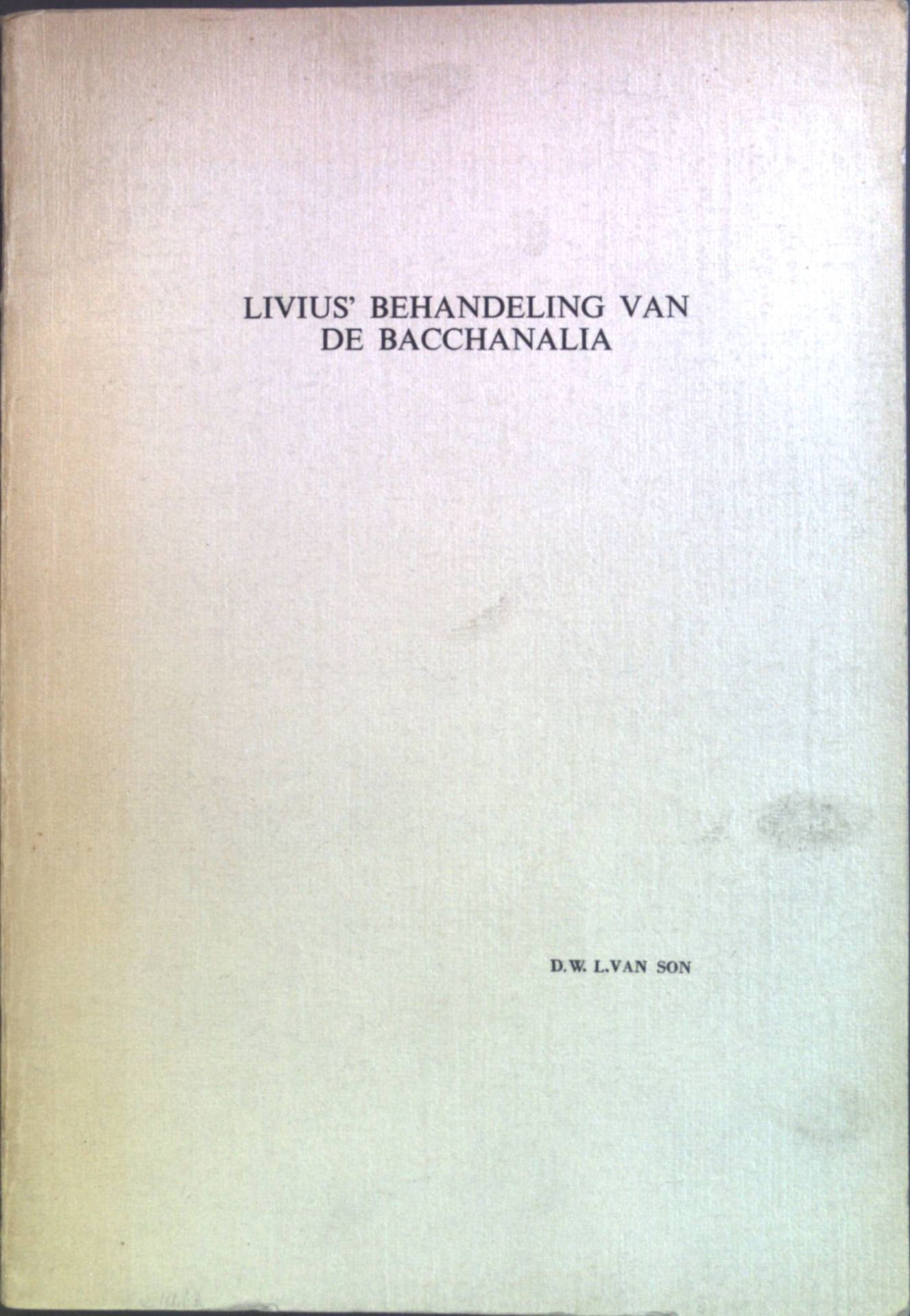 Livius' Behandeling Van de Bacchanalia
