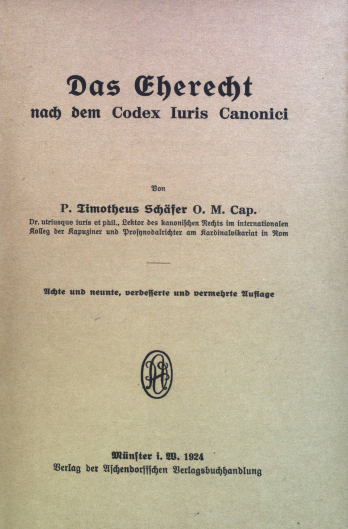 Das Eherecht nach dem Codex Iuris Canonici