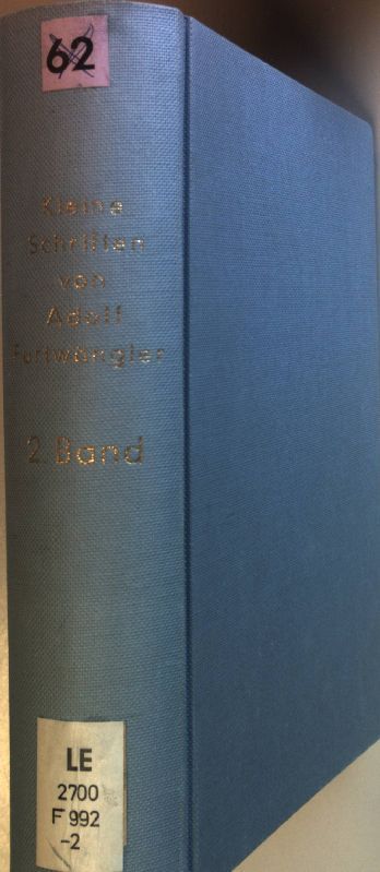 Kleine Schriften von Adolf Furtwängler: BAND II