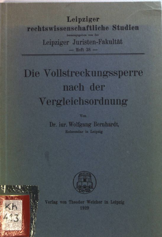 Die Vollstreckungssperre nach der Vergleichsordnung