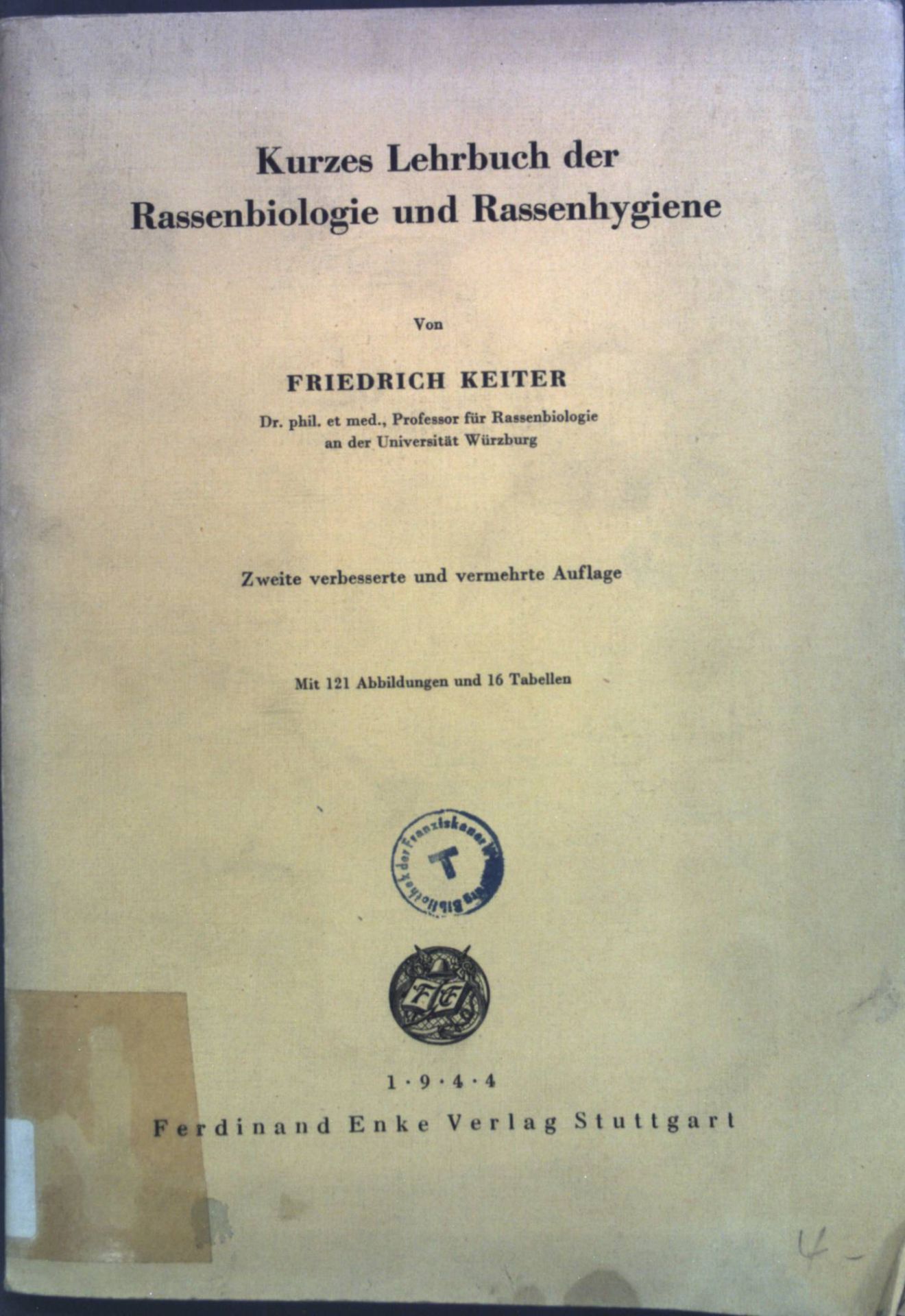 Kurzes Lehrbuch der Rassenbiologie und Rassenhygiene
