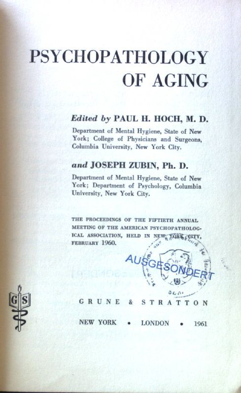 Psychopathology of Aging