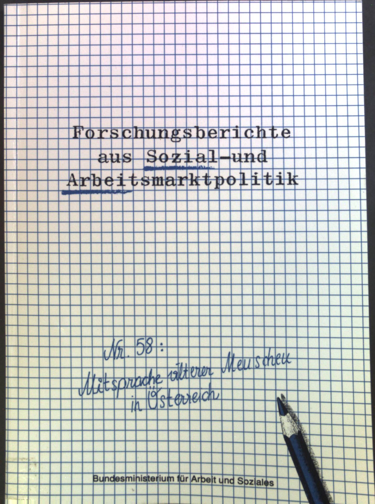 Mitsprache älterer Menschen in Österreich : Bedarfsfelder für politische Mitsprache