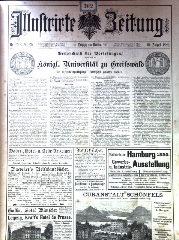 Illustrirte Zeitung - 1889: August - September: 93. BAND: Nr. 2406 -2410