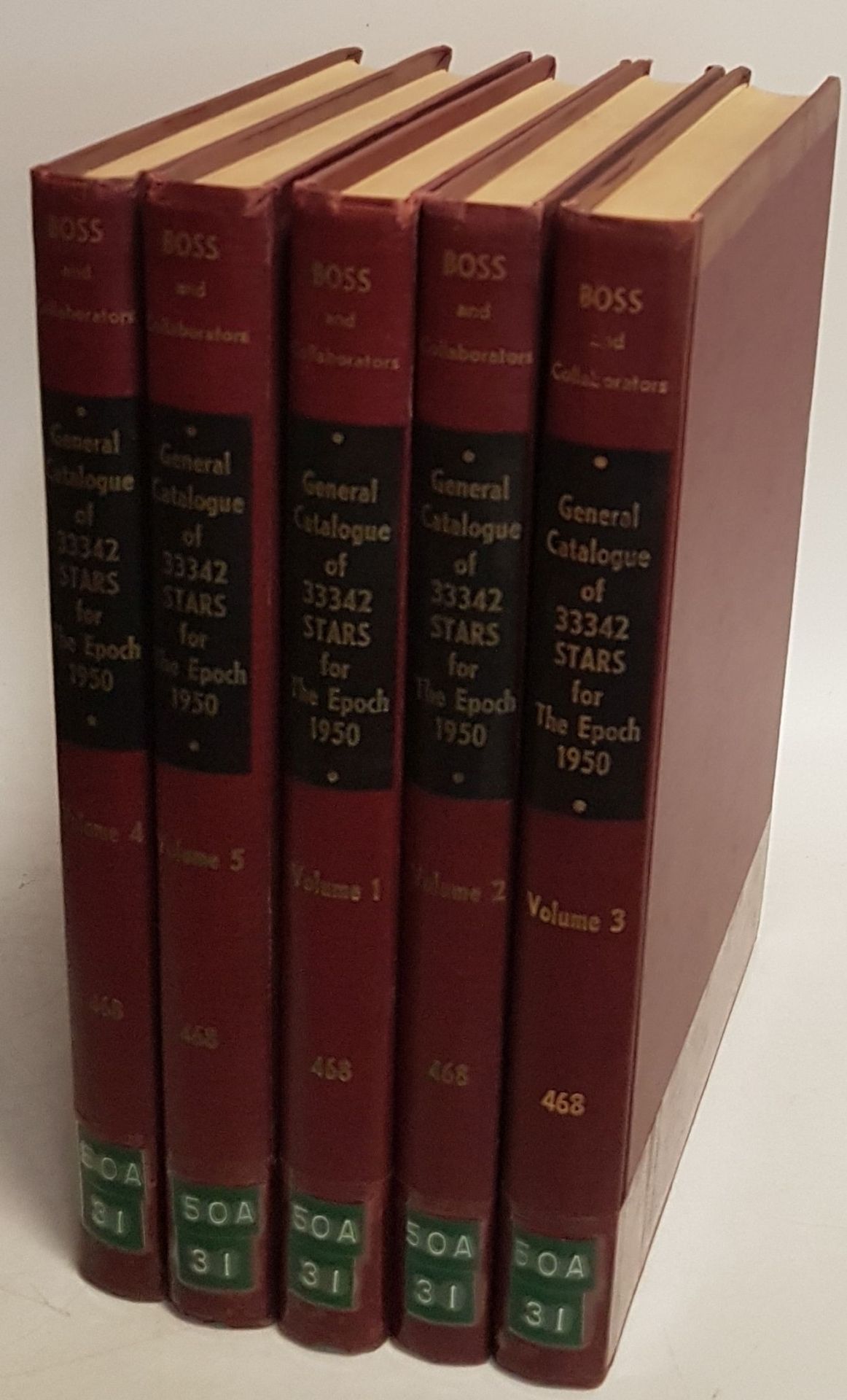 General Catalogue of 33342 Stars for the Epoch 1950 (5 vols.cpl./ 5 Bände KOMPLETT)