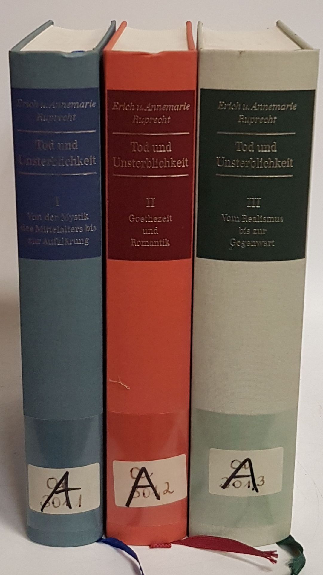 Tod und Unsterblichkeit: Texte aus Philosophie, Theologie und Dichtung vom Mittelalter bis zur Gegenwart (3 Bände KOMPLETT) - Bd.I: Von der Mystik des Mittelalters bis zur Aufklärung/ Bd.II: Goethezeit und Romantik/ Bd.III: Vom Realismus bis zur Gegenwart
