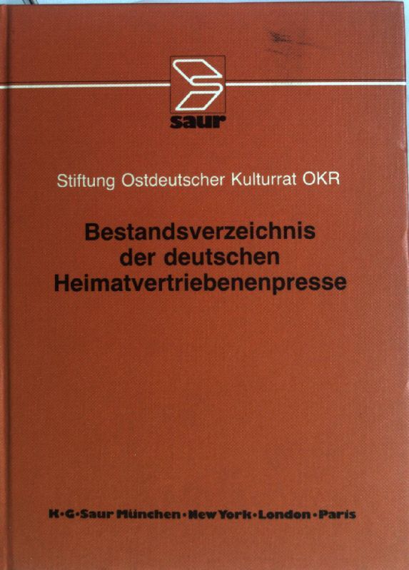 Bestandsverzeichnis der deutschen Heimatvertriebenenpresse