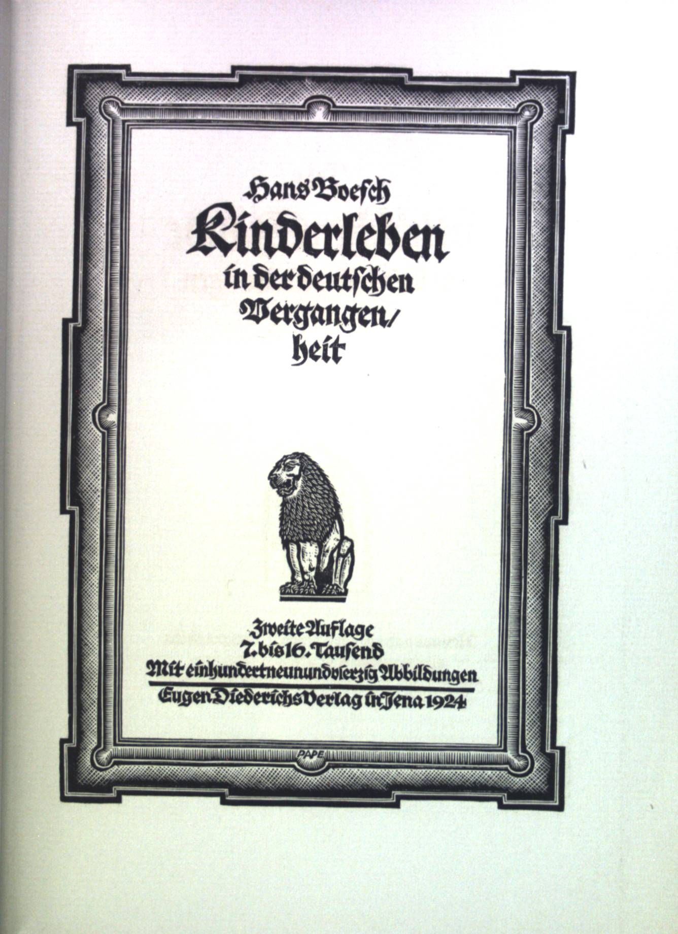 Kinderleben in der deutschen Vergangenheit. Bd. 5