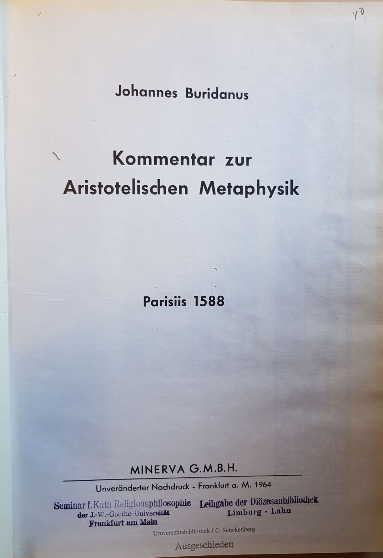 Kommentar zur Aristotelischen Physik Parisiis 1588