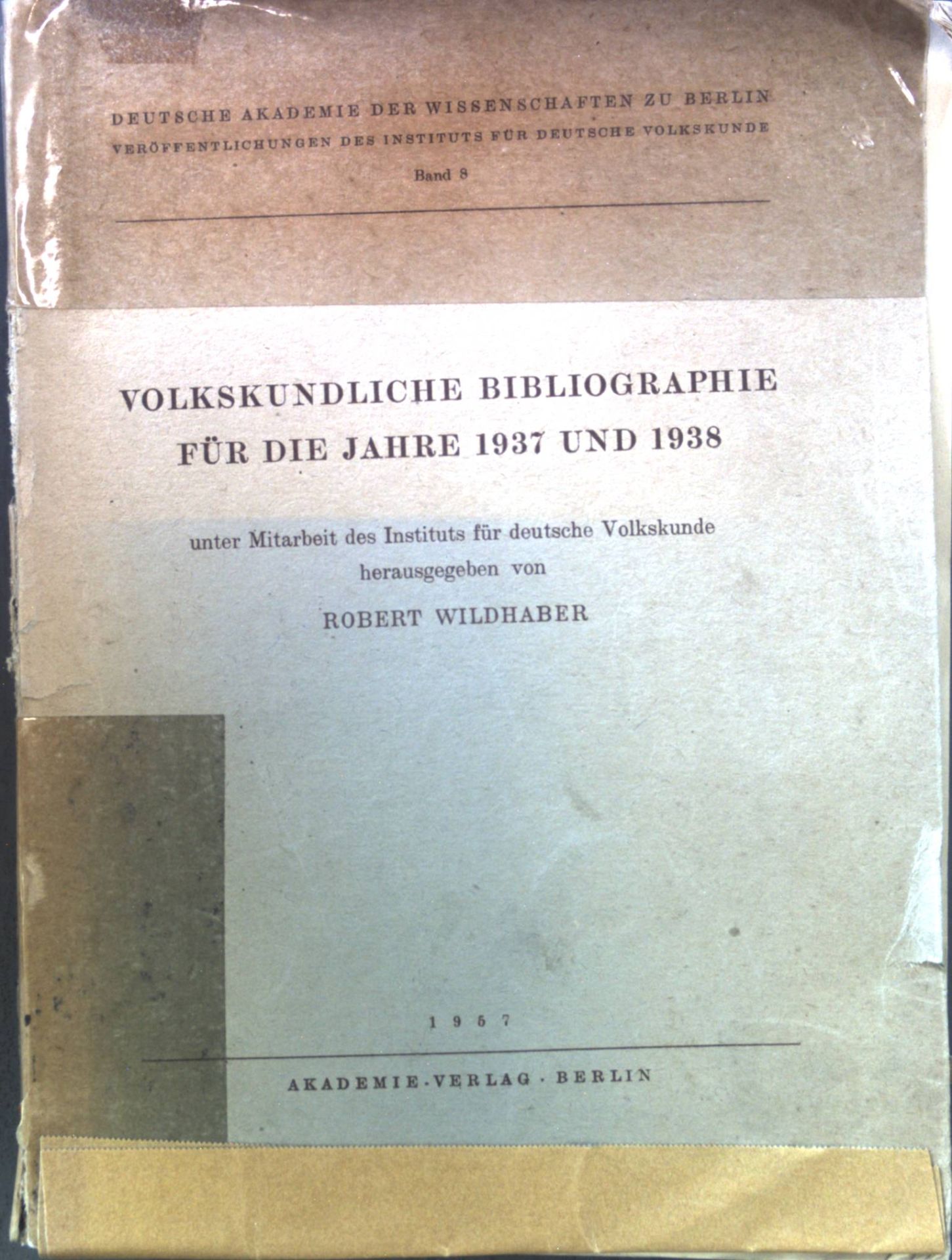 Volkskundliche Bibliographie : 1937 u. 1938