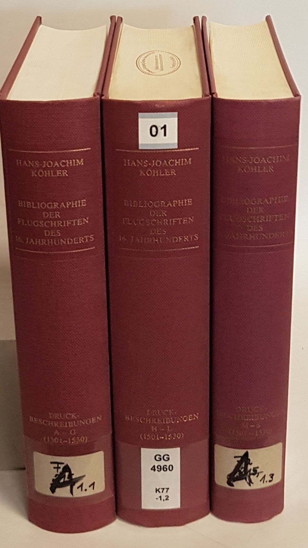 Bibliographie der Flugschriften des 16.Jahrhunderts: TEIL I: Das frühe 16. Jahrhundert (1501-1530) (3 Bände KOMPLETT) - Bd.1: Druckbeschreibungen A-G/ Bd.2: Druckbeschreibungen H-L/ Bd.3: Druckbeschreibungen M-S
