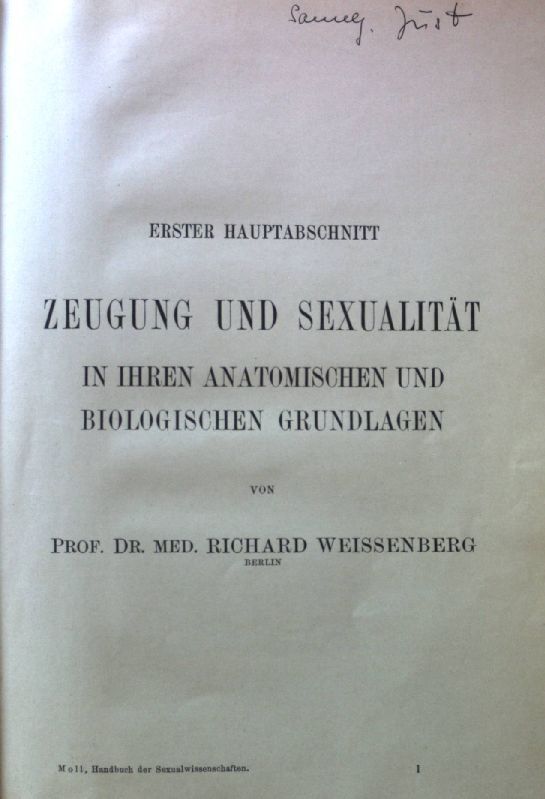 Zeugung und Sexualität in ihren anatomischen und biologischen Grundlagen