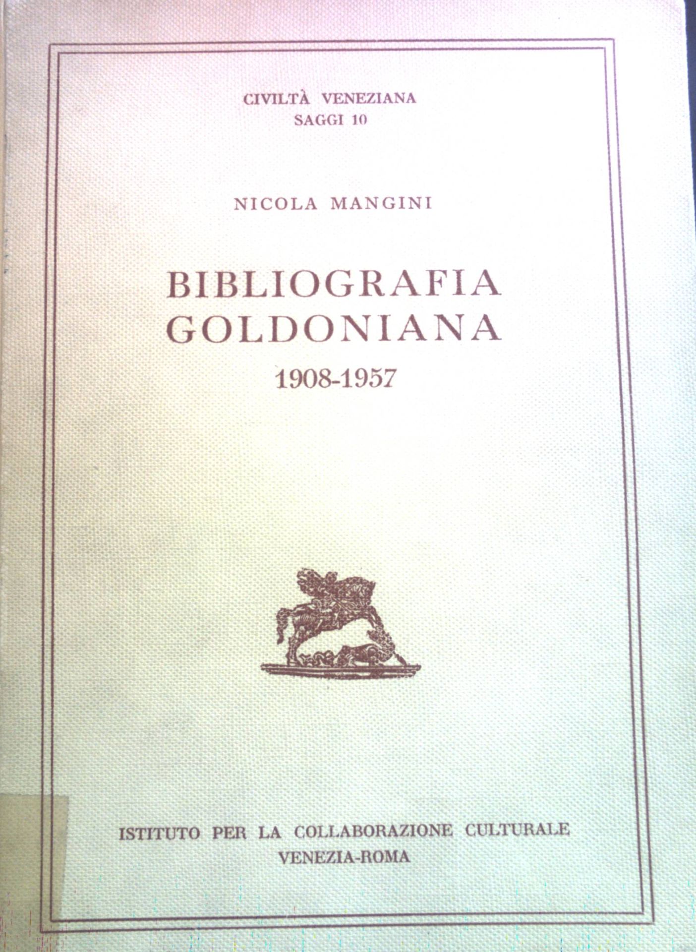 Bibliografia Goldoniana 1908-1957