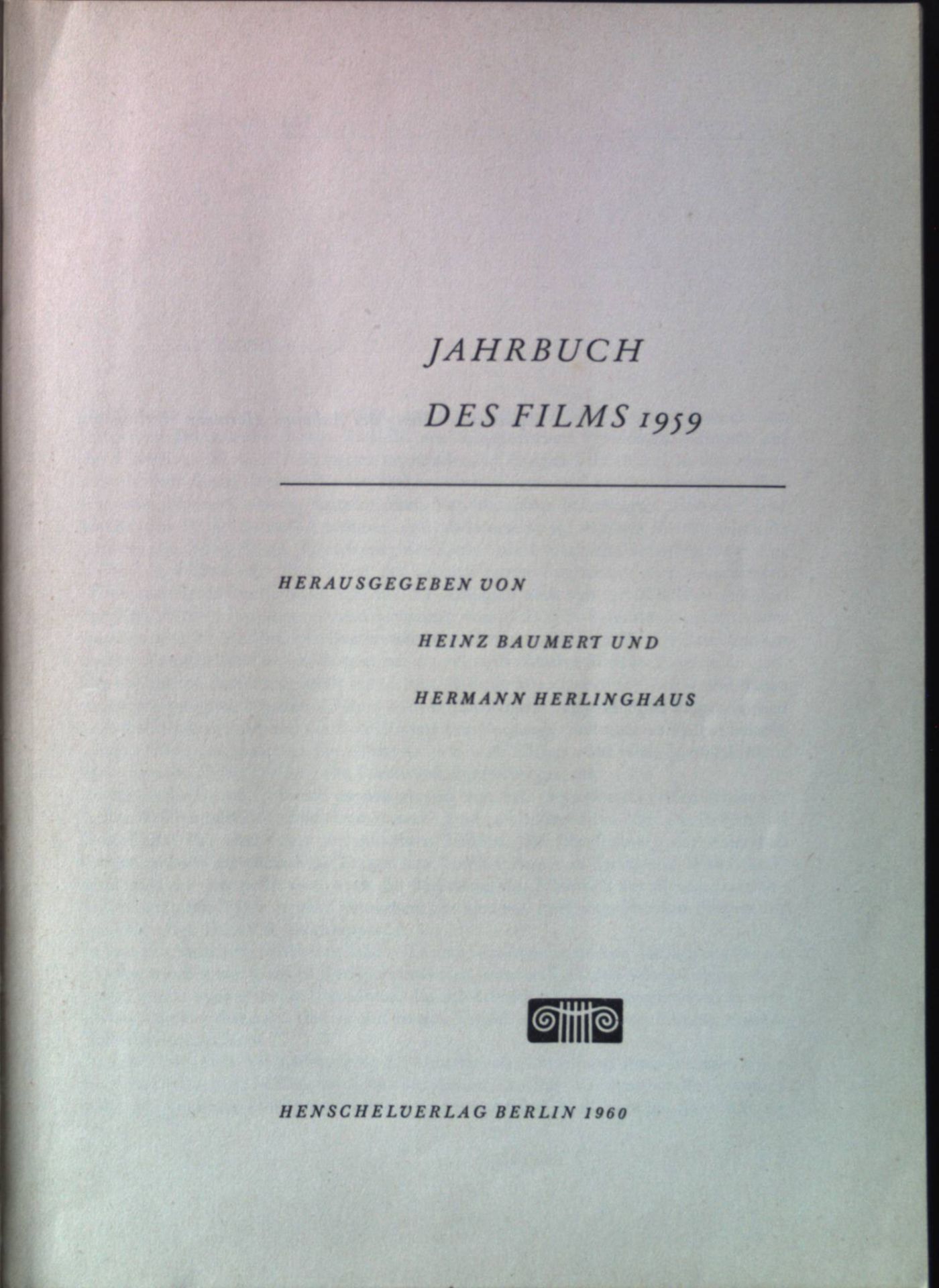Film im Fernsehen - in: Jahrbuch des Films 1959