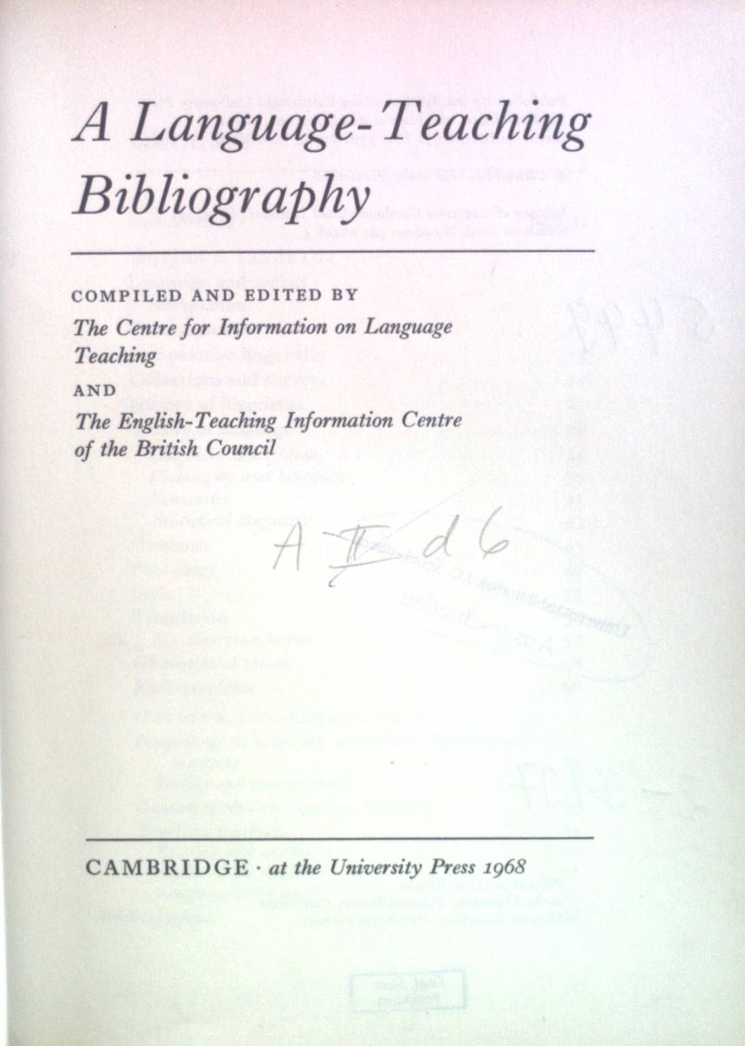A Language-Teaching Bibliography