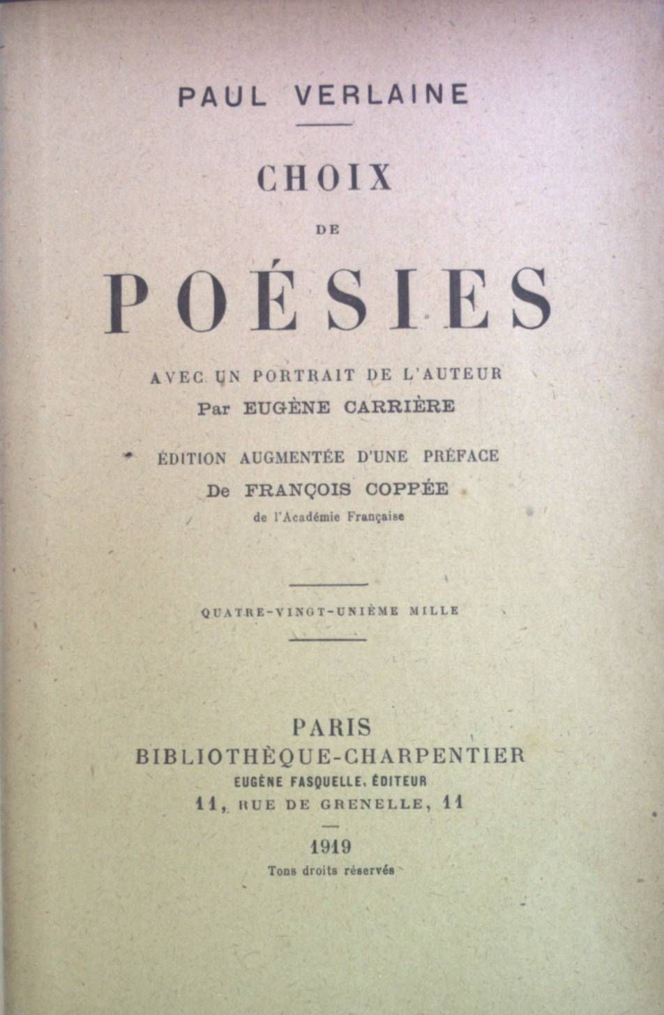 Choix de Poésies
