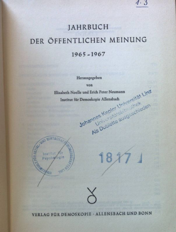 Jahrbuch der öffentlichen Meinung 1965-1967