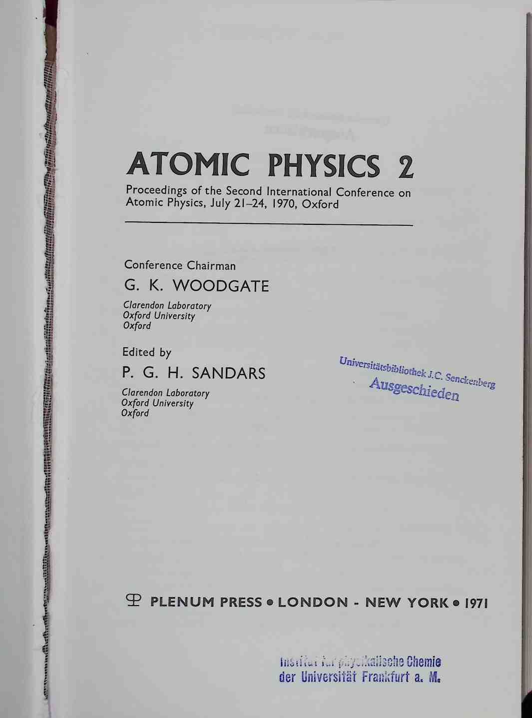 Atomic Physics 2