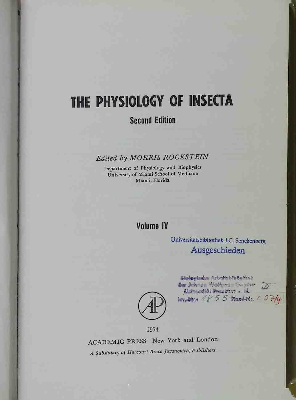 Physiology of Insecta: Volume IV